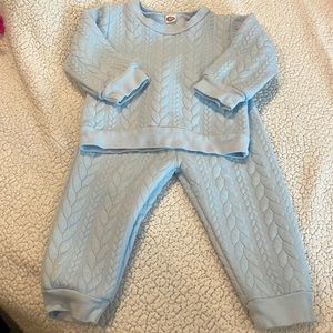 Pale blue sweatsuit